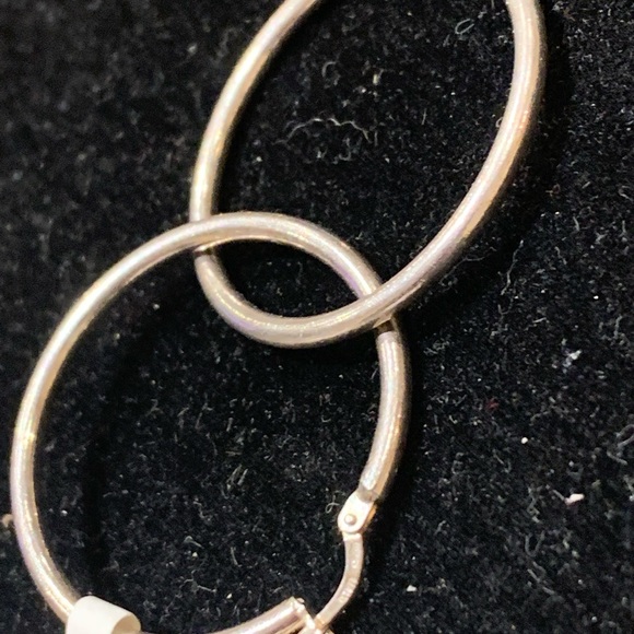 STERLING SILVER HOOPS - Picture 5 of 7